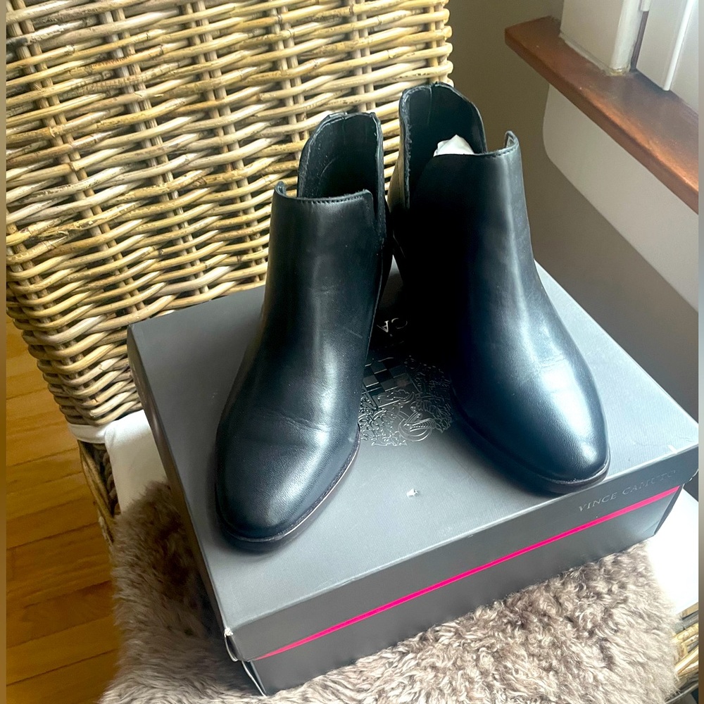 Vince Camuto black booties Size 7W/37.5. NWOT Perfect condition